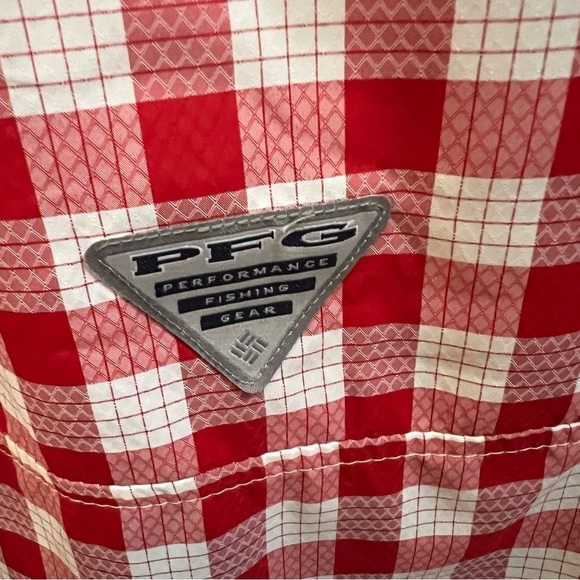 Columbia Mens PFG Red Gingham Mens SPF Shirt - Picture 7 of 8